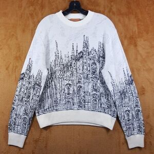 MISSONI Sweater Mens Small White Pullover Crew Milan Cathedral Jacquard $920